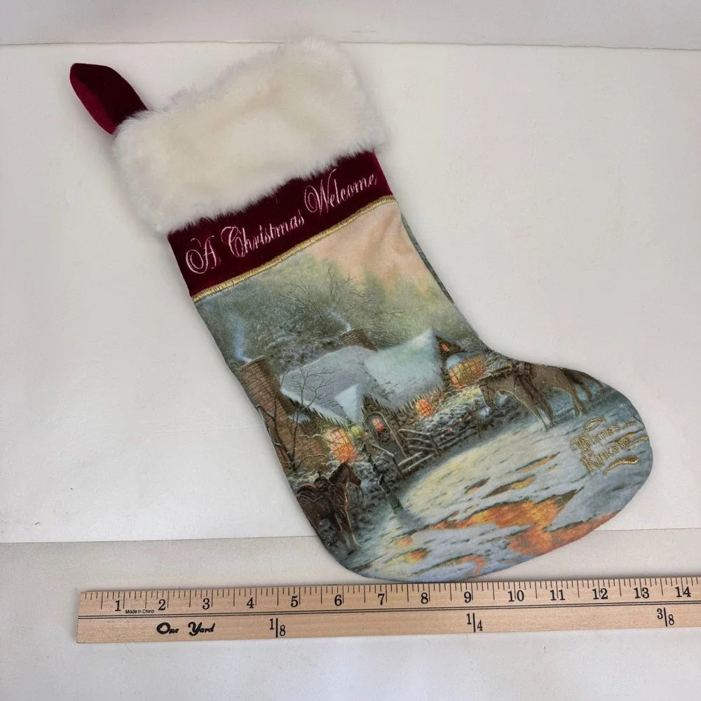 Vtg 2005 Thomas Kinkade Limited Treasures A Christmas Welcome Stocking Snow